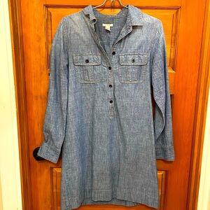 J.Crew long sleeve shirt dress chambray size 2